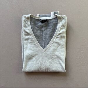 Club Monaco Colorblock Wool V-Neck Sweater